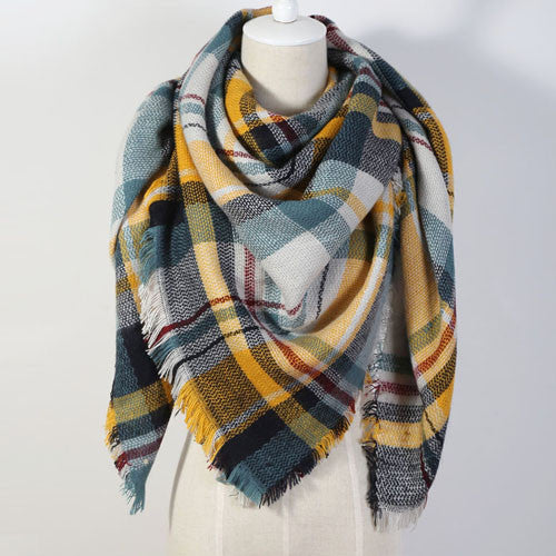 2016 Luxury Brand Women'S Scarf Soft Cashmere Blanket Warm in Winter Fashion Plaid Square Shawls  Size 140cm X 140cm Wholesale