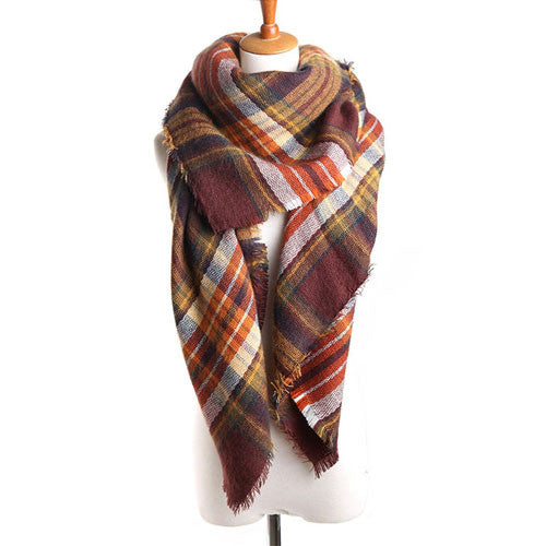2016 Luxury Brand Women'S Scarf Soft Cashmere Blanket Warm in Winter Fashion Plaid Square Shawls  Size 140cm X 140cm Wholesale
