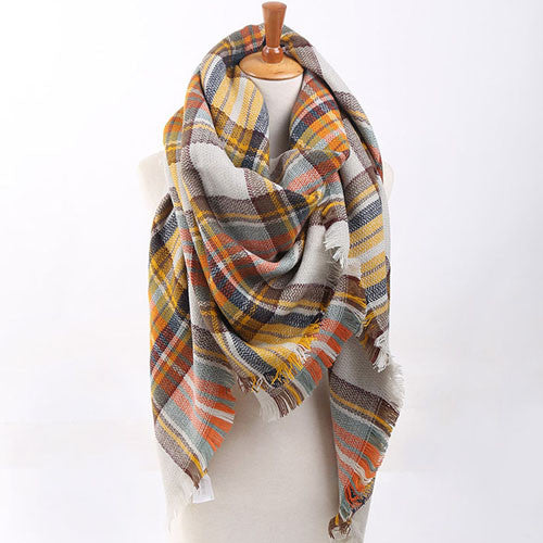 2016 Luxury Brand Women'S Scarf Soft Cashmere Blanket Warm in Winter Fashion Plaid Square Shawls  Size 140cm X 140cm Wholesale