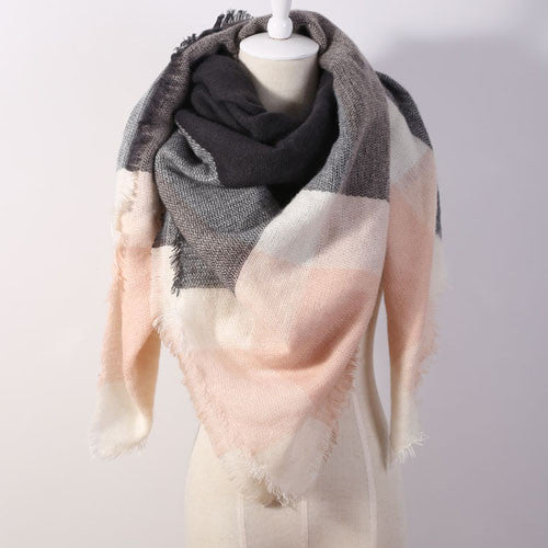 2016 Luxury Brand Women'S Scarf Soft Cashmere Blanket Warm in Winter Fashion Plaid Square Shawls  Size 140cm X 140cm Wholesale