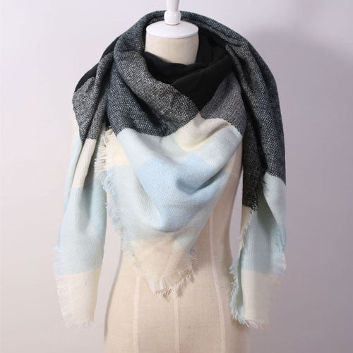 2016 Luxury Brand Women'S Scarf Soft Cashmere Blanket Warm in Winter Fashion Plaid Square Shawls  Size 140cm X 140cm Wholesale