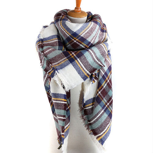 2016 Luxury Brand Women'S Scarf Soft Cashmere Blanket Warm in Winter Fashion Plaid Square Shawls  Size 140cm X 140cm Wholesale