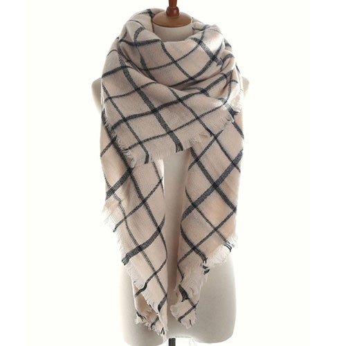 2016 Luxury Brand Women'S Scarf Soft Cashmere Blanket Warm in Winter Fashion Plaid Square Shawls  Size 140cm X 140cm Wholesale