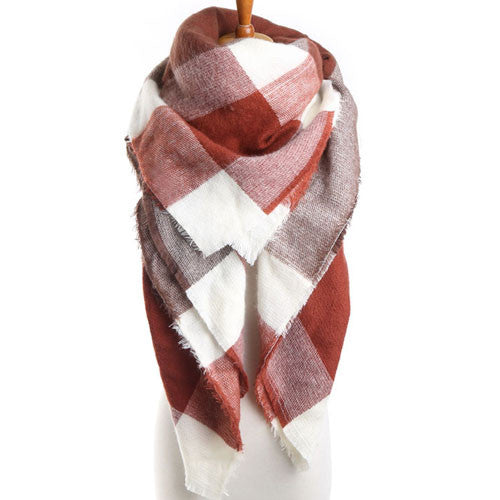 2016 Luxury Brand Women'S Scarf Soft Cashmere Blanket Warm in Winter Fashion Plaid Square Shawls  Size 140cm X 140cm Wholesale