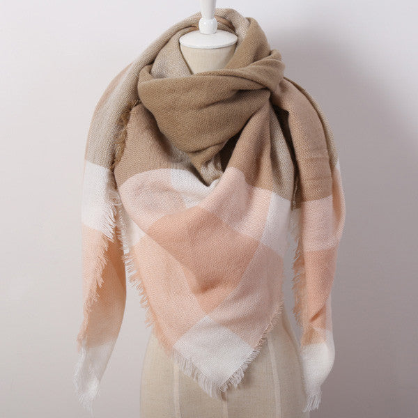 2016 Luxury Brand Women'S Scarf Soft Cashmere Blanket Warm in Winter Fashion Plaid Square Shawls  Size 140cm X 140cm Wholesale