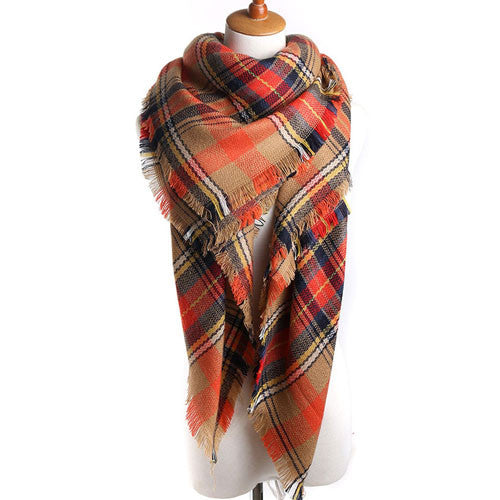 2016 Luxury Brand Women'S Scarf Soft Cashmere Blanket Warm in Winter Fashion Plaid Square Shawls  Size 140cm X 140cm Wholesale