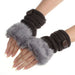 Amaizng Fashion Winter Knitted Faux Fur Fingerless Gloves Women Wrist Soft Warm Mitten Free Shipping