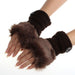 Amaizng Fashion Winter Knitted Faux Fur Fingerless Gloves Women Wrist Soft Warm Mitten Free Shipping