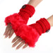 Amaizng Fashion Winter Knitted Faux Fur Fingerless Gloves Women Wrist Soft Warm Mitten Free Shipping