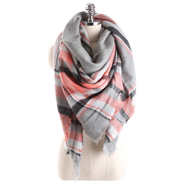 Brand models Scarf women temperament Acrylic Square Shawl grid Warm Cape