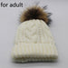 2017 New Womens Warm Fleece Inside Beanie Hats Winter Mink Raccoon Fur Pompom Hat Female Cap
