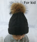2017 New Womens Warm Fleece Inside Beanie Hats Winter Mink Raccoon Fur Pompom Hat Female Cap