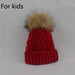 2017 New Womens Warm Fleece Inside Beanie Hats Winter Mink Raccoon Fur Pompom Hat Female Cap
