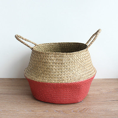 Straw Storage Basket - Flower Pot