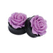 1 Pair New Rose Ear Plug Ornate Resin Piercing Jewelry Ear Blue