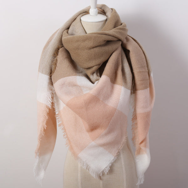 2016 Luxury Brand Women'S Scarf Soft Cashmere Blanket Warm in Winter Fashion Plaid Square Shawls  Size 140cm X 140cm Wholesale